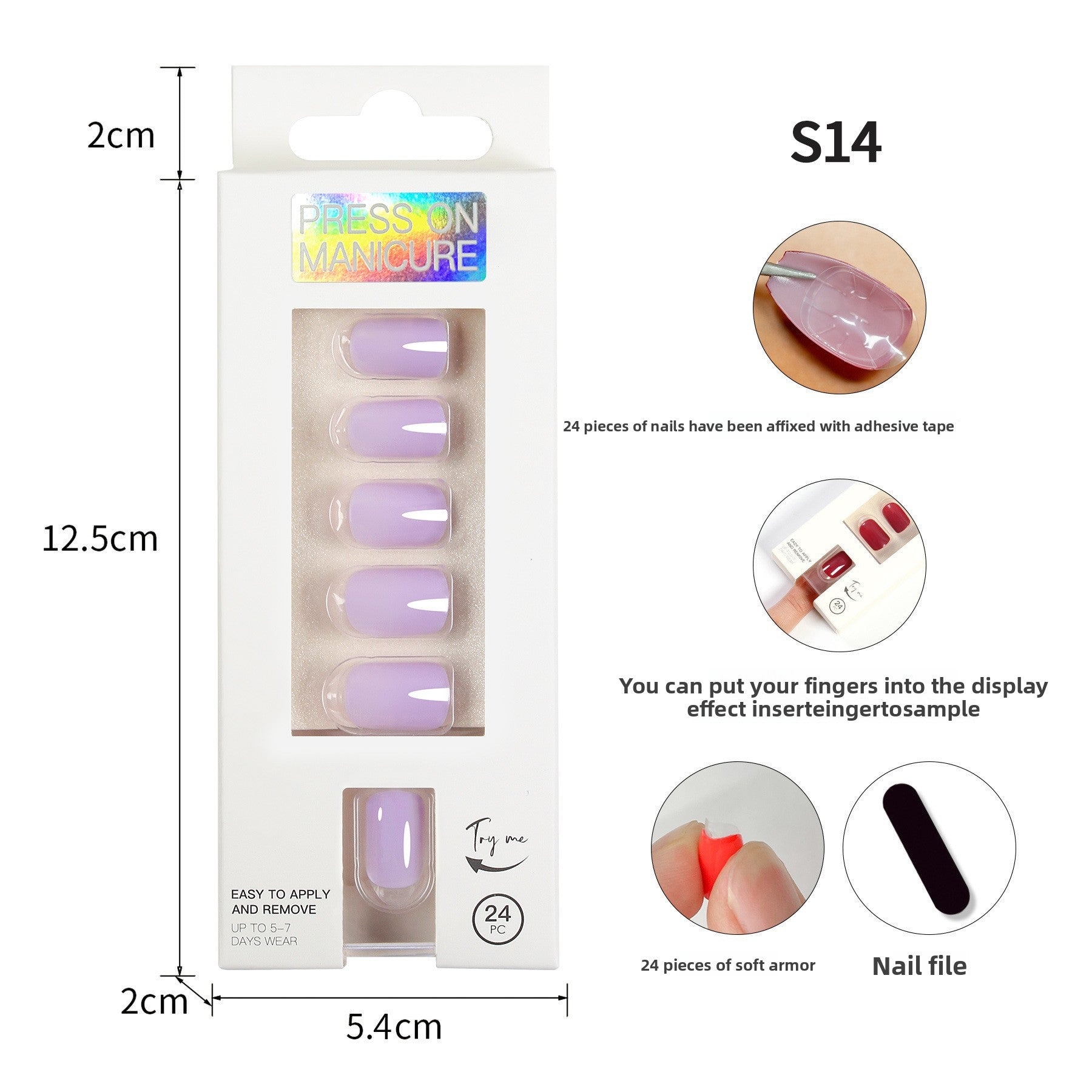 Classic Solid Color Short Nail Set