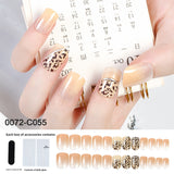 Nude Gradient Leopard Print Short Square Nail Set