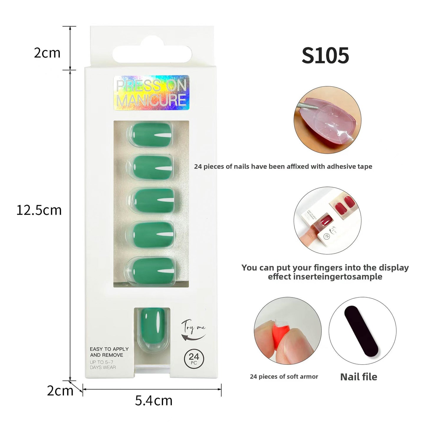 Classic Solid Color Short Nail Set
