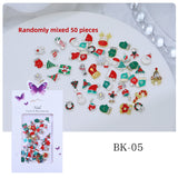Christmas Nail Charms Mix – Festive 3D Santa & Snowflake Decorations (MOQ=3)