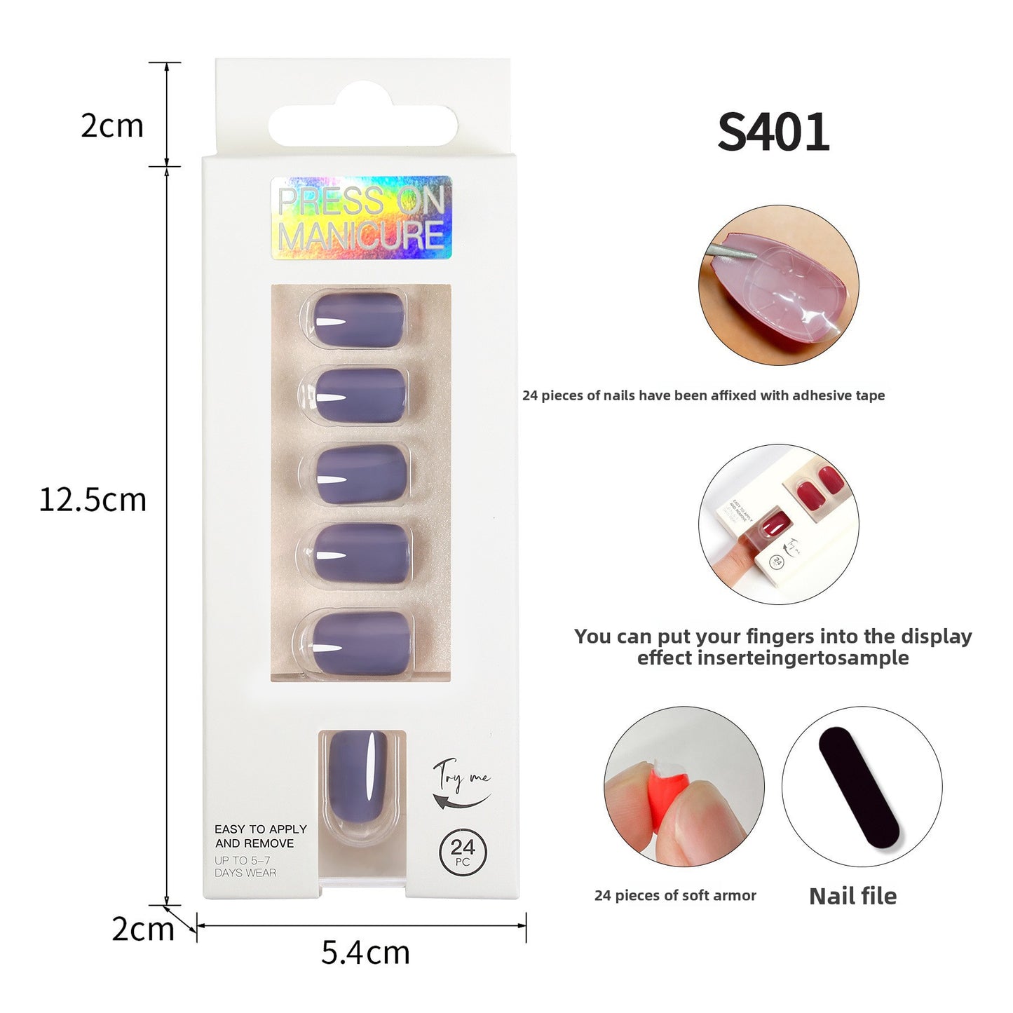 Classic Solid Color Short Nail Set