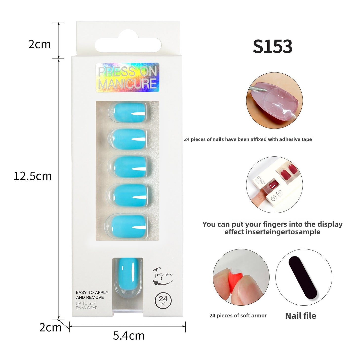 Classic Solid Color Short Nail Set