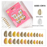 Kids press-on nails Comes with nail patch pointed almond 24 pieces finished product