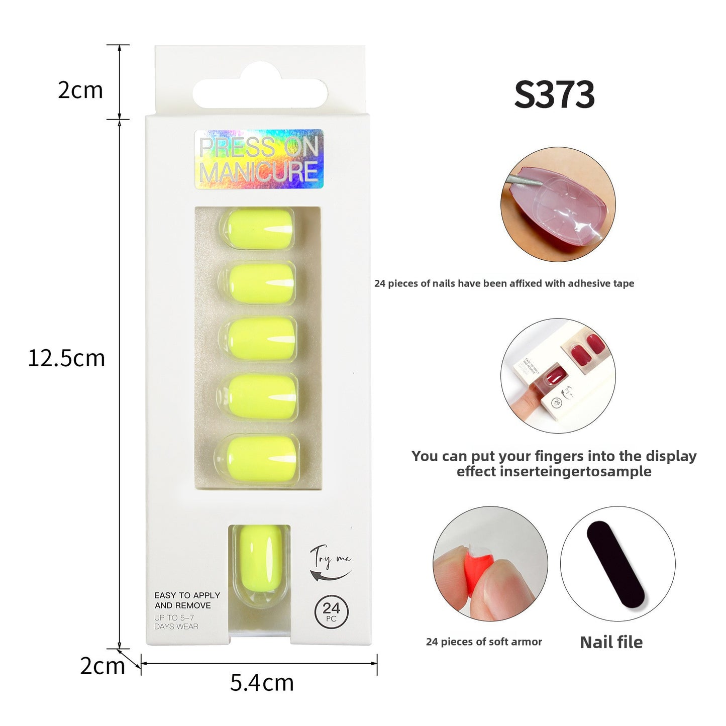 Classic Solid Color Short Nail Set