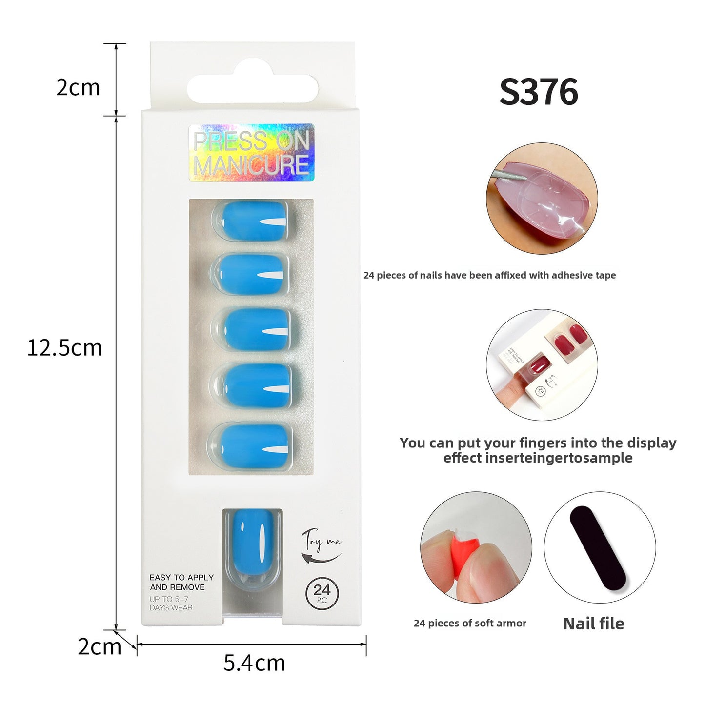 Classic Solid Color Short Nail Set