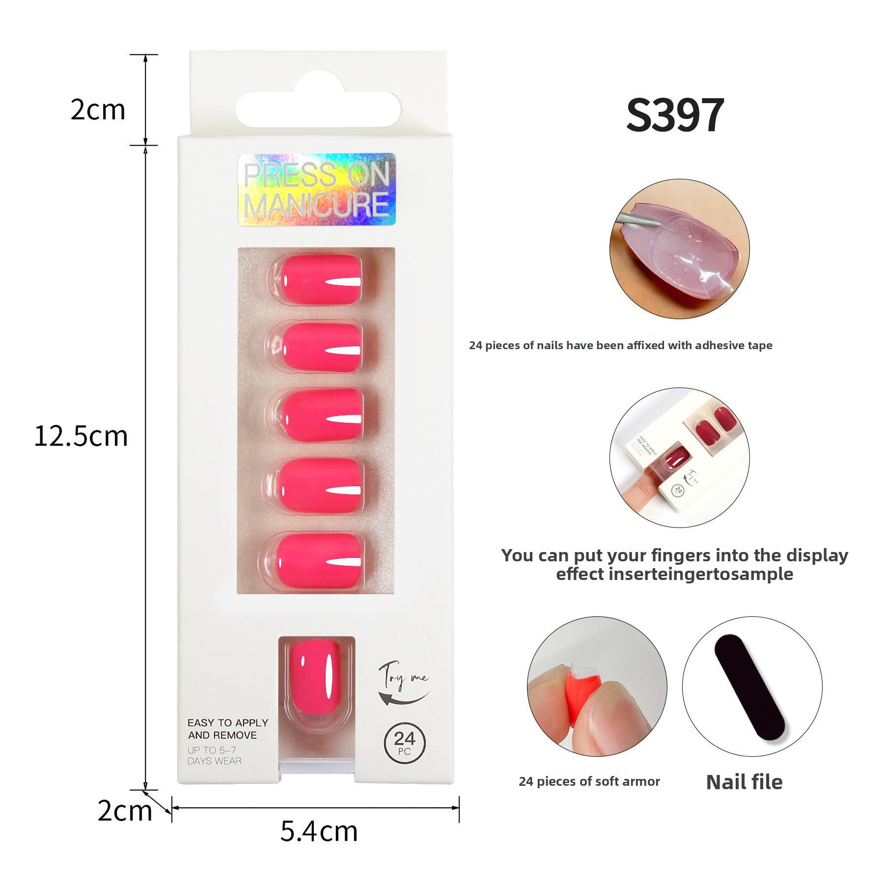 Classic Solid Color Short Nail Set