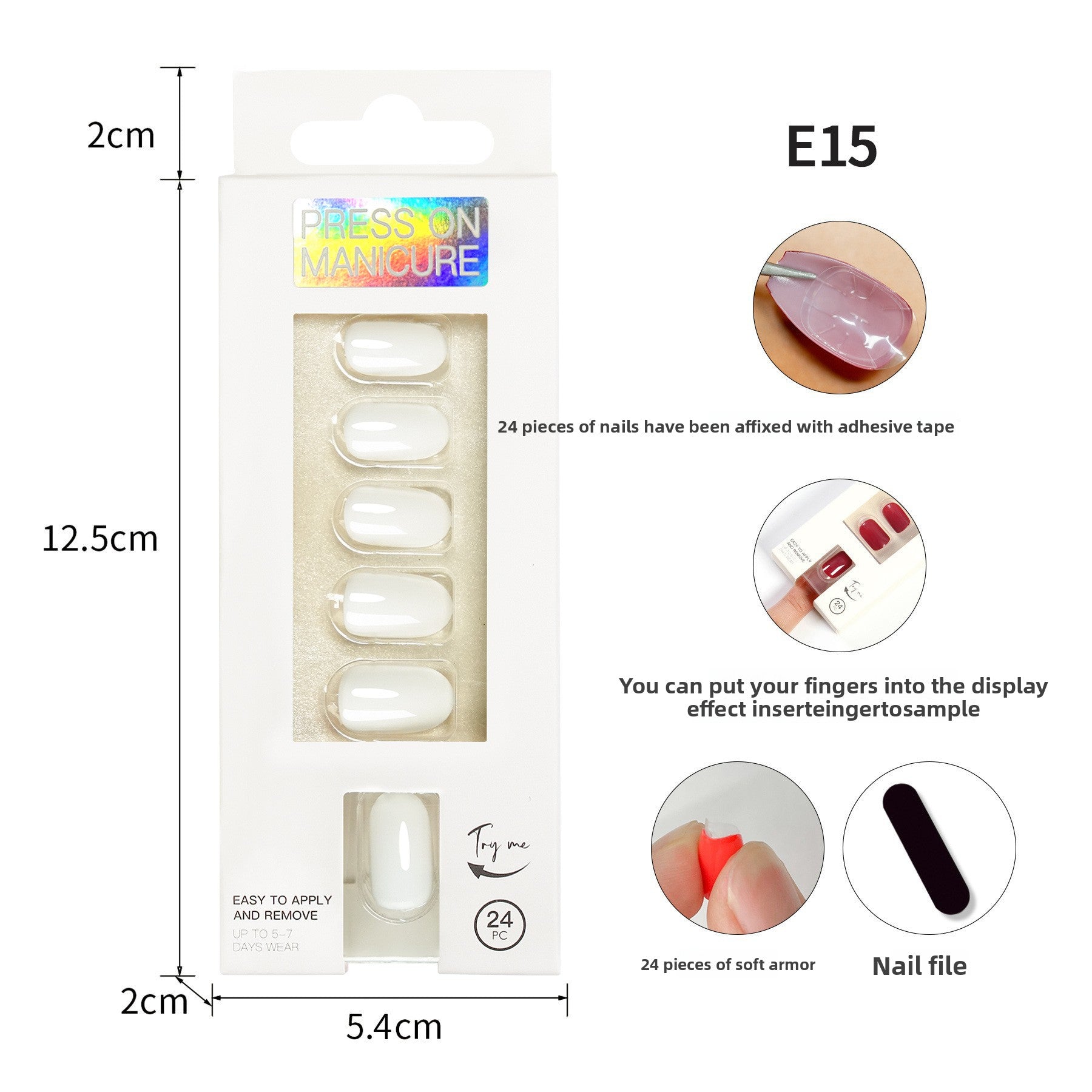 Classic Solid Color Short Nail Set