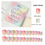 Kids press-on nails Comes with nail patch pointed almond 24 pieces finished product