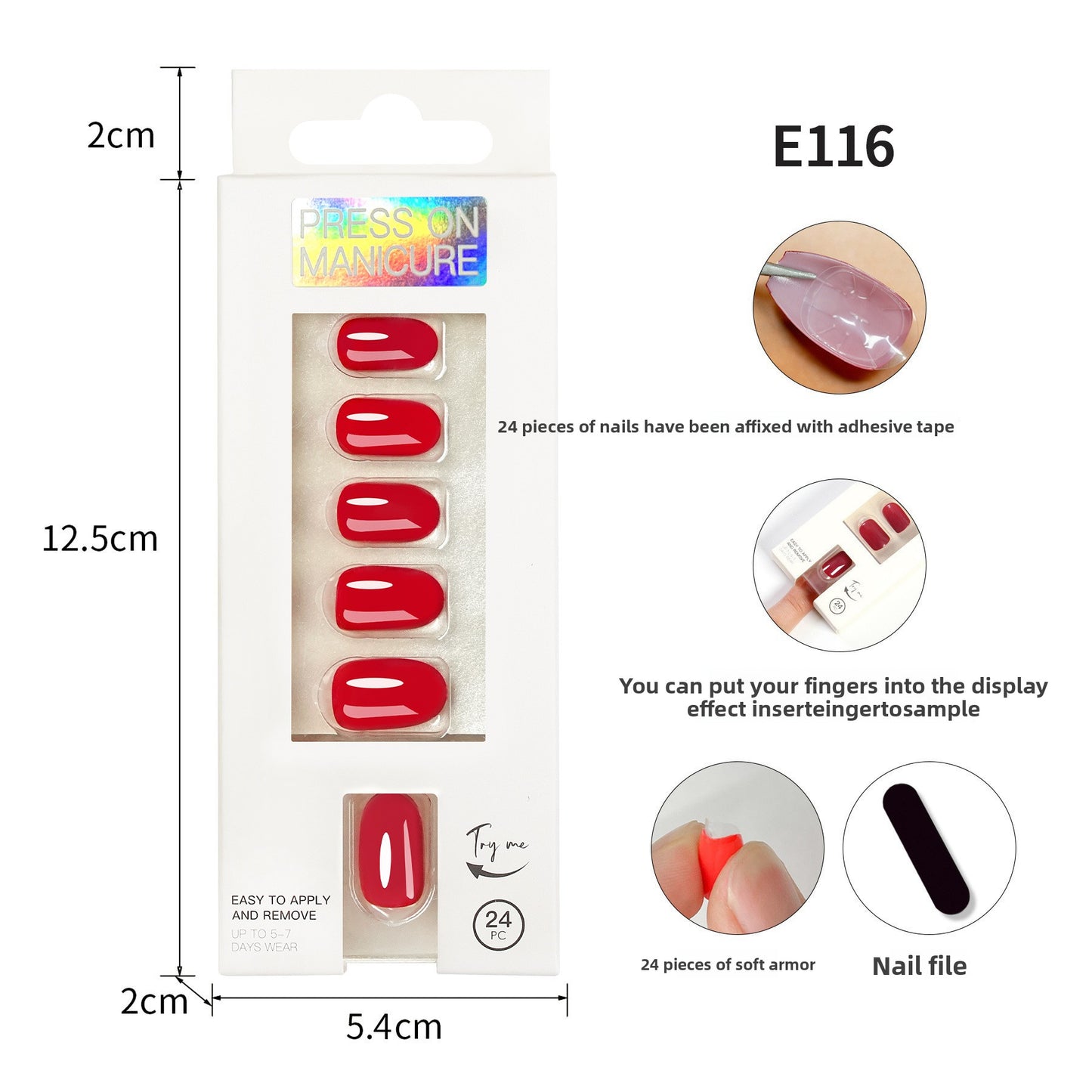 Classic Solid Color Short Nail Set