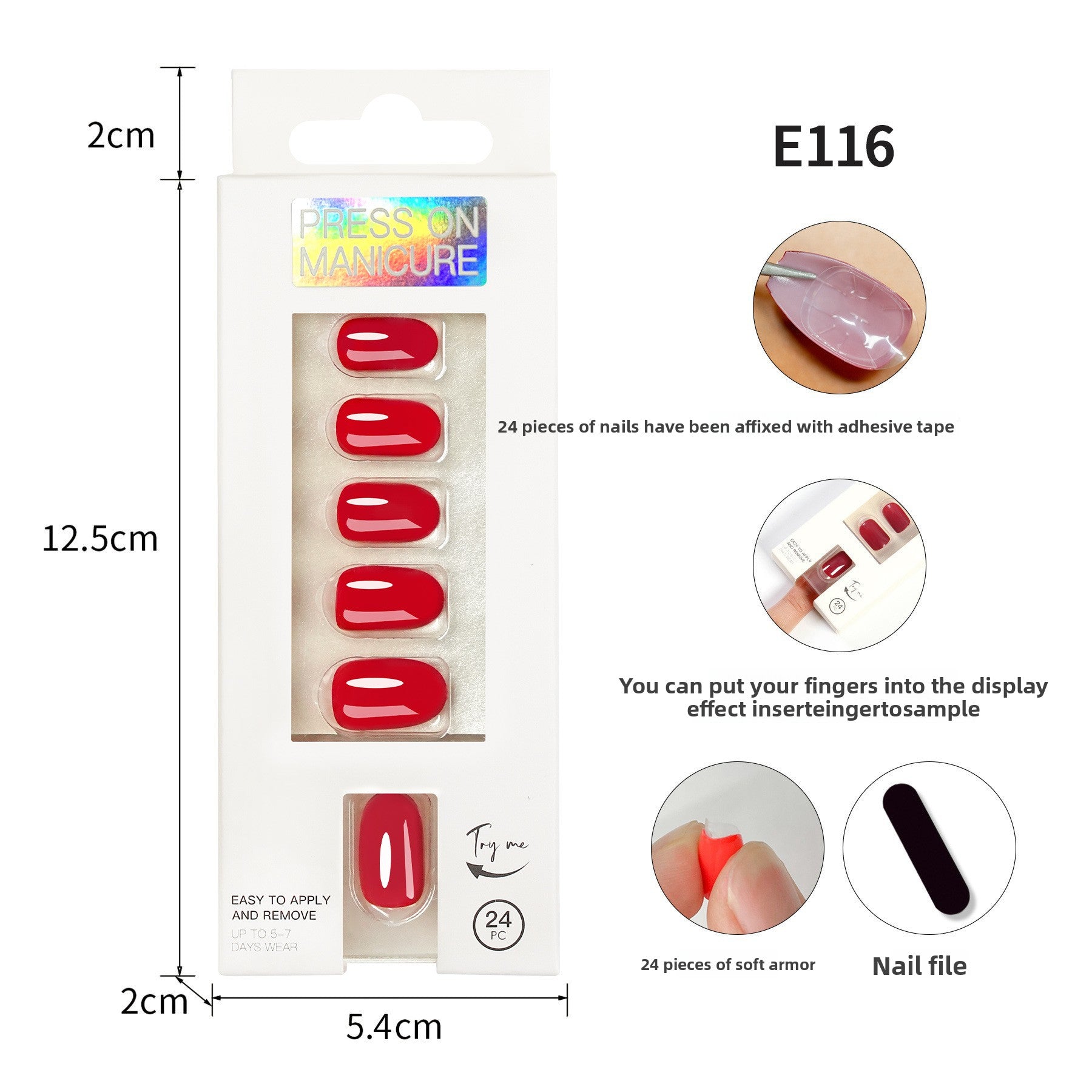 Classic Solid Color Short Nail Set