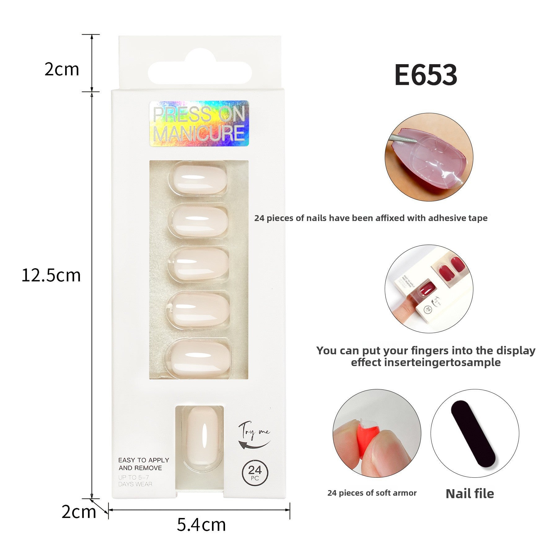 Classic Solid Color Short Nail Set