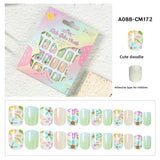 Kids press-on nails Comes with nail patch pointed almond 24 pieces finished product