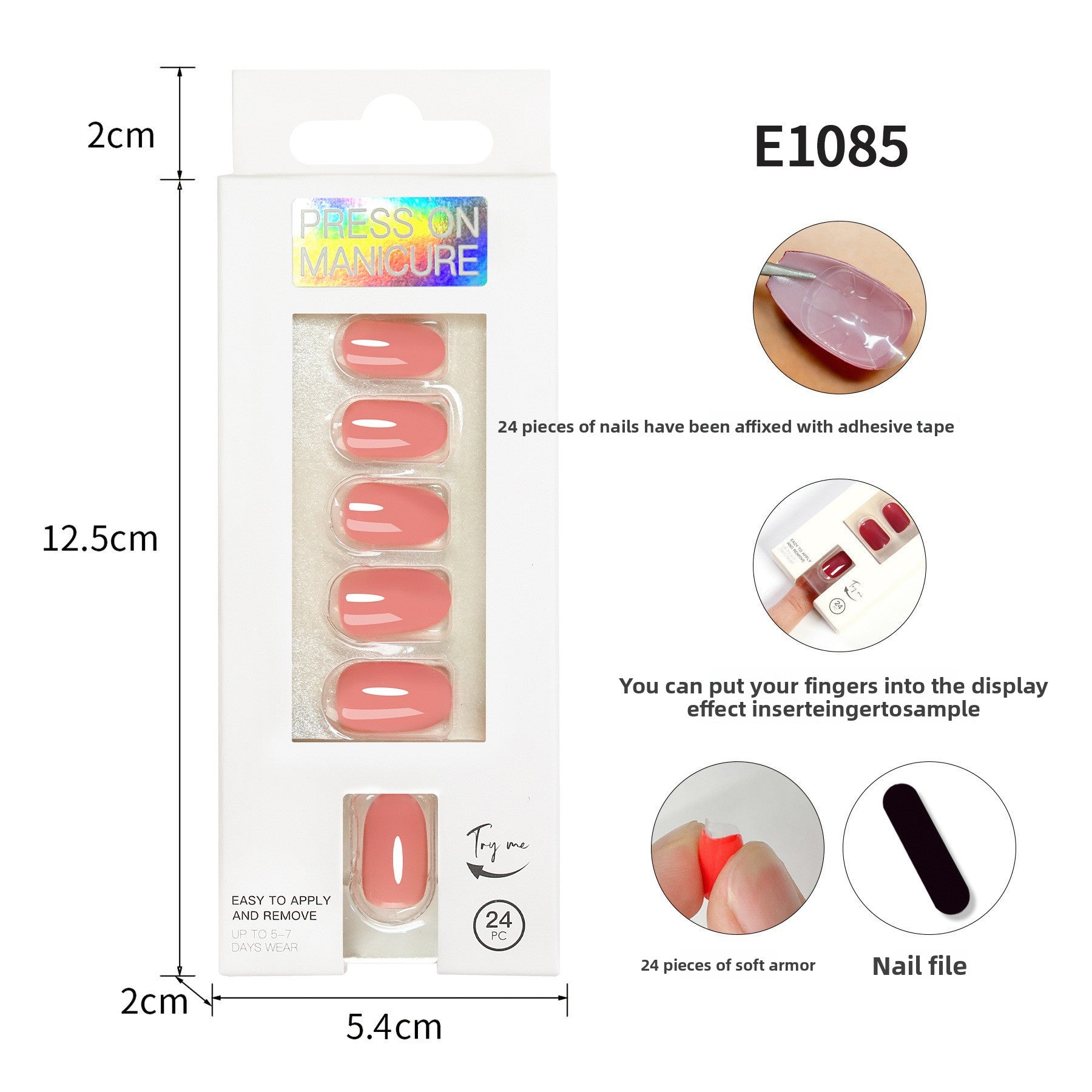 Classic Solid Color Short Nail Set