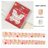 Kids press-on nails Comes with nail patch pointed almond 24 pieces finished product