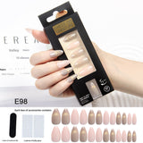 Golden Red Cat Eye French Short Nail Set