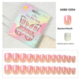 Kids press-on nails Comes with nail patch pointed almond 24 pieces finished product