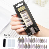 Golden Red Cat Eye French Short Nail Set