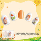 Kids press-on nails Cartoon Mushroom Bear Self-Adhesive Nail Art Pointed Almond Nail 24 Pieces Hot Sale