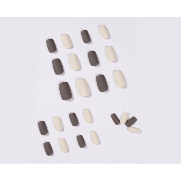 咖啡奶茶跳色穿戴美甲成品假指甲美甲贴片指甲贴片防水可拆卸甲片 - Imagen 4