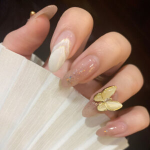 蝴蝶玉子山丘穿戴美甲成品假指甲美甲贴片指甲贴片防水可拆卸甲片