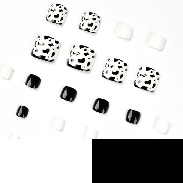 夏日黑白豹纹脚甲甲片假指甲美甲甲片甲片批发穿戴式美甲nails - Imagen 4