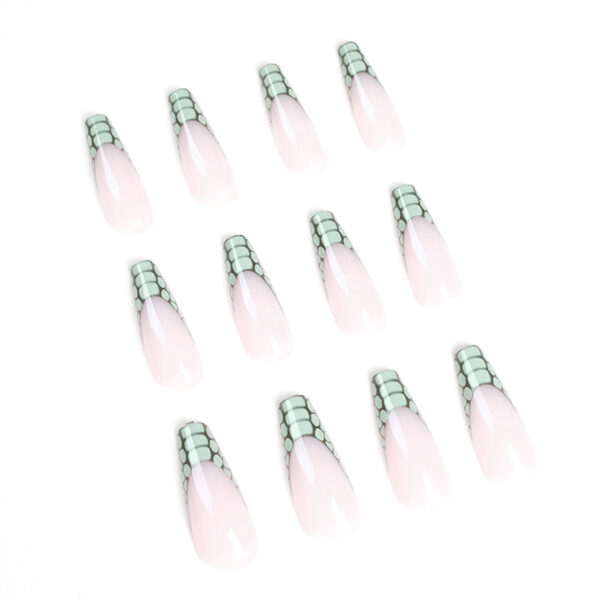 假指甲美甲贴片法式美甲鳄鱼纹理指甲贴片穿戴甲成品false nails - Imagen 2
