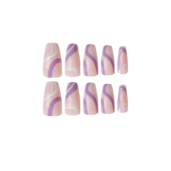 假指甲美甲贴片法式简约美甲波浪指甲贴片press on nails外贸直供 – Image 5
