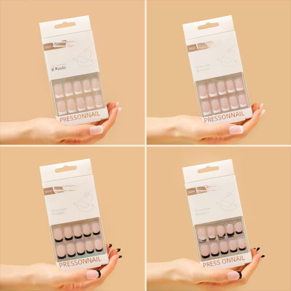 30片装法式高级穿戴甲宽甲跨境热销美甲甲片成品批发false nails - 이미지 3