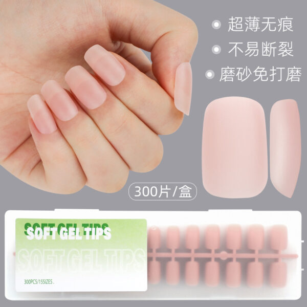 300pcs 박스형 초박형 비 마킹 네일 클리핑 수제 마모 네일 DIY 네일 클리핑 조각 및 연삭 네일 아트 네일 클리핑 없음