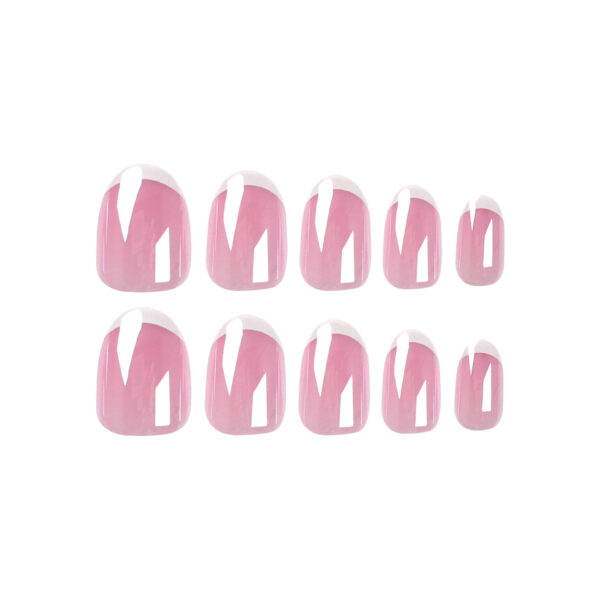 小红书法式穿戴甲美甲批发跨境专供假指甲白边美甲片成品nails - 画像 (5)