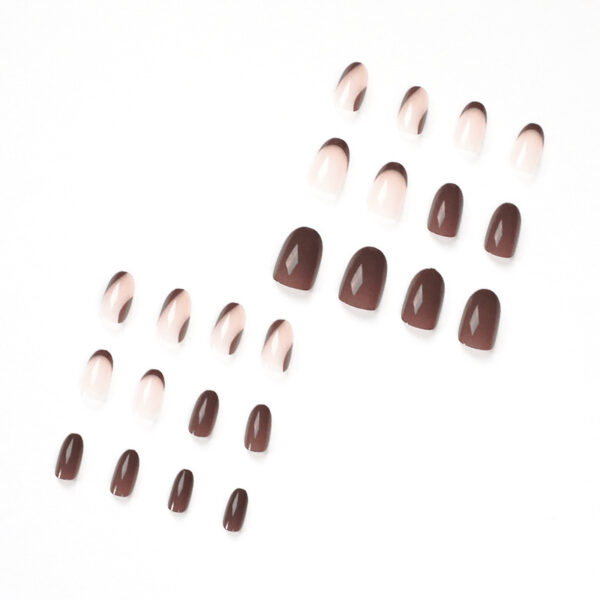 假指甲美甲贴片棕咖色美甲法式指甲贴片可拆卸美甲press on nails – Image 3