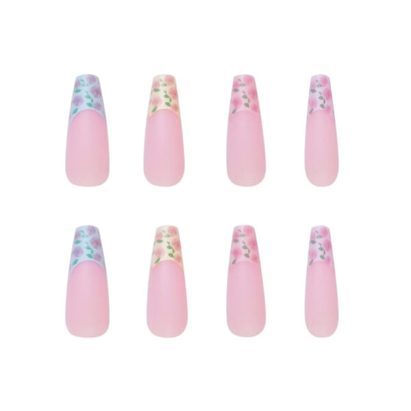 彩虹色水蜜桃false nail穿戴美甲成品假指甲美甲贴片指甲贴片甲片 - Imagen 5