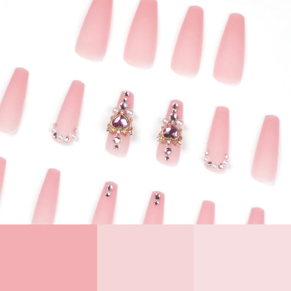 裸粉穿戴甲粉钻珍珠堆钻穿戴甲甲片批发美甲甲片指甲片false nail – Image 4