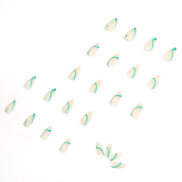 假指甲线条美甲穿戴式美甲贴片false nail跨境指甲贴片穿戴甲批发 - Imagem 3