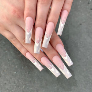 莫兰迪色系灰火焰False Nail穿戴美甲成品假指甲美甲贴片指甲贴片