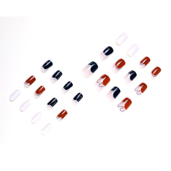 假指甲美甲贴片简约涂鸦美甲显白指甲贴片false nail外贸美甲批发 - Imagen 3