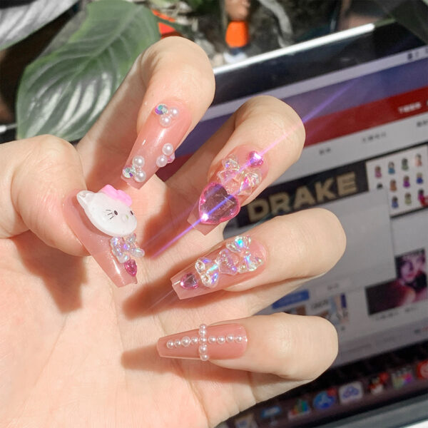 Wearable Nail Patch Fake Nails Full Diamond Nail Cute Nail Patch Removable Nail Patch Wholesale Nail Art