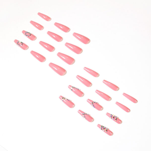 False Nail粉长芭蕾LOVE假指甲美甲贴片穿戴美甲贴片可卸甲片跨境 - 이미지 4
