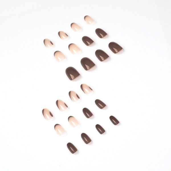 假指甲美甲贴片棕咖色美甲法式指甲贴片可拆卸美甲press on nails – Image 4