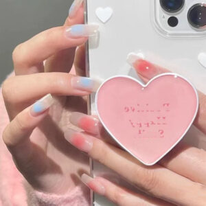 裸色辣妹蓝粉腮红美甲穿戴美甲成品假指甲美甲贴片指甲贴片可拆卸