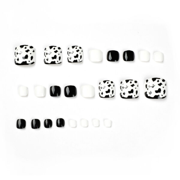 夏日黑白豹纹脚甲甲片假指甲美甲甲片甲片批发穿戴式美甲nails - Imagen 2