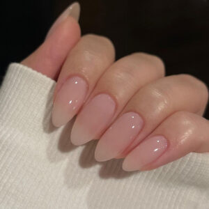 小红书简约白色蝴蝶结穿戴甲短款裸色ins美甲press o n nails批发