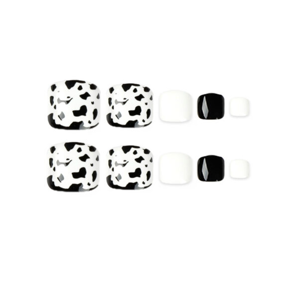 夏日黑白豹纹脚甲甲片假指甲美甲甲片甲片批发穿戴式美甲nails - Imagen 5