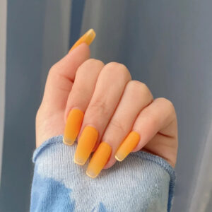 柠檬汽水夏日穿戴甲成品假指甲美甲贴片指甲贴false nail跨境甲片