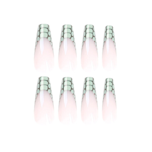 假指甲美甲贴片法式美甲鳄鱼纹理指甲贴片穿戴甲成品false nails - Imagen 5