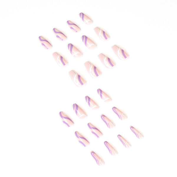 假指甲美甲贴片法式简约美甲波浪指甲贴片press on nails外贸直供 – Image 4