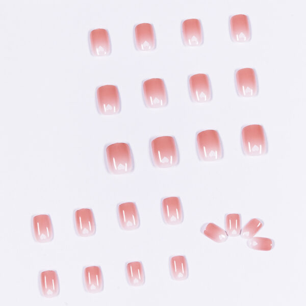 裸透爱心系列穿戴美甲成品假指甲美甲贴片指甲贴片可拆卸甲片软甲 - 이미지 4