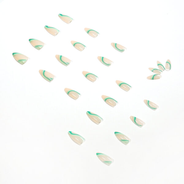 假指甲线条美甲穿戴式美甲贴片false nail跨境指甲贴片穿戴甲批发 - Imagem 2