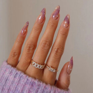 指甲贴片闪粉星月穿戴甲中长款美甲片成品可拆卸 press on nails