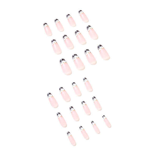 假指甲波点艺术风格美甲法式甲片拼色美甲贴片 nails 穿戴甲 批发 – Image 3